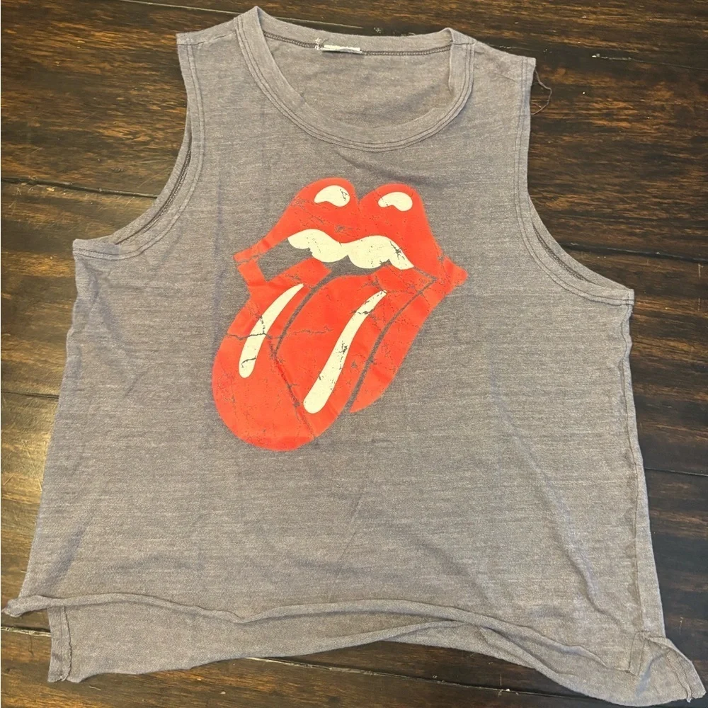 Lucy Gray Tank Top with Rolling Stones Tongue- Xl/16